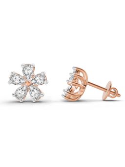 Sparkles - Lab Grown Diamond 1 Ct Pear Shape Patel Bloom Earrings 14K Rose Gold IGI Certified