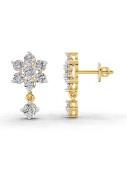 Sparkles - Lab Grown Diamond 1.21 Ct Snowflake Earrings 14K Yellow Gold IGI Certified