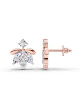 Sparkles - Lab Grown 1.31 Ct Lotus Earrings 14K Rose Gold IGI Certified