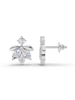 Sparkles - Lab Grown 1.31 Ct Lotus Earrings 14K White Gold IGI Certified