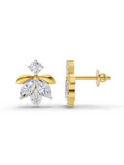 Sparkles - Lab Grown 1.31 Ct Lotus Earrings 14K Yellow Gold IGI Certified