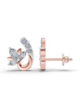 Sparkles - Lab Grown Diamond 0.55 Ct Lotus Earrings 14K Rose Gold IGI Certified