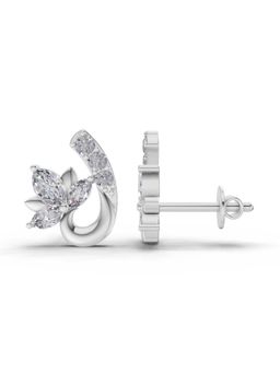 Sparkles - Lab Grown Diamond 0.55 Ct Lotus Earrings 14K White Gold IGI Certified