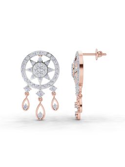 Sparkles - Lab Grown Diamond 1.81 Ct Dream Catcher Earrings 14K Rose Gold IGI Certified