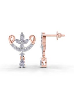 Sparkles - Lab Grown Diamond 0.75 Ct Moonflower Earrings 14K Rose Gold IGI Certified