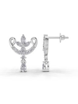 Sparkles - Lab Grown Diamond 0.75 Ct Moonflower Earrings 14K White Gold IGI Certified