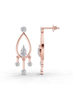 Sparkles - Lab Grown Diamond 0.67 Ct Pear Starlit Earrings 14K Rose Gold IGI Certified