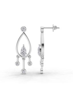 Sparkles - Lab Grown Diamond 0.67 Ct Pear Starlit Earrings 14K White Gold IGI Certified