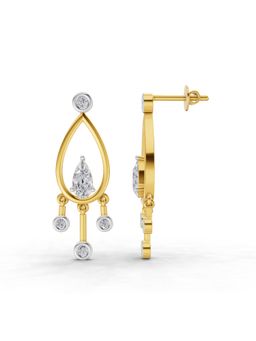 Sparkles - Lab Grown Diamond 0.67 Ct Pear Starlit Earrings 14K Yellow Gold IGI Certified