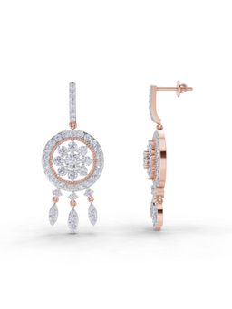 Sparkles - Lab Grown Diamond 3.08 Ct Dream Catcher Earrings 14K Rose Gold IGI Certified