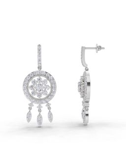 Sparkles - Lab Grown Diamond 3.08 Ct Dream Catcher Earrings 14K White Gold IGI Certified