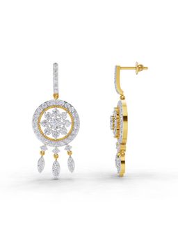Sparkles - Lab Grown Diamond 3.08 Ct Dream Catcher Earrings 14K Yellow Gold IGI Certified