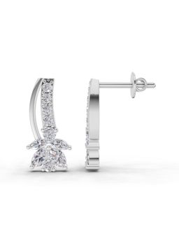 Sparkles - Lab Grown Diamond 0.71 Ct Lotus Earrings 14K White Gold IGI Certified