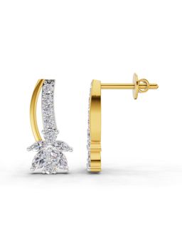 Sparkles - Lab Grown Diamond 0.71 Ct Lotus Earrings 14K Yellow Gold IGI Certified