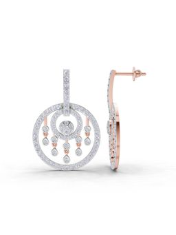 Sparkles - Lab Grown Diamond 1.87 Ct Dream Catcher Earrings 14K Rose Gold IGI Certified