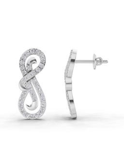 Sparkles - Lab Grown Diamond 0.76 Ct Infinity Earrings 14K White Gold IGI Certified