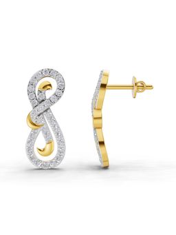Sparkles - Lab Grown Diamond 0.76 Ct Infinity Earrings 14K Yellow Gold IGI Certified