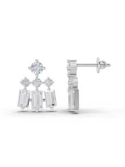 Sparkles - Lab Grown Diamond 1.81 Ct Baguette And Taper Earrings 14K White Gold IGI Certified