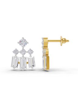 Sparkles - Lab Grown Diamond 1.81 Ct Baguette And Taper Earrings 14K Yellow Gold IGI Certified