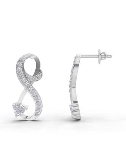 Sparkles - Lab Grown Diamond 0.88 Ct Infinity Earrings 14K White Gold IGI Certified