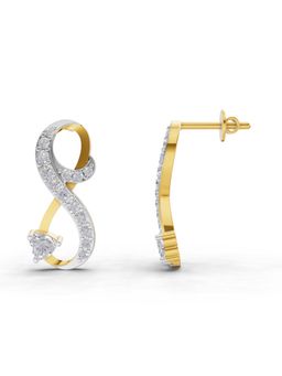 Sparkles - Lab Grown Diamond 0.88 Ct Infinity Earrings 14K Yellow Gold IGI Certified