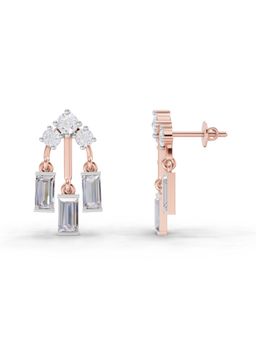 Sparkles - Lab Grown Diamond 2.86 Ct Lotus Earrings 14K Rose Gold IGI Certified