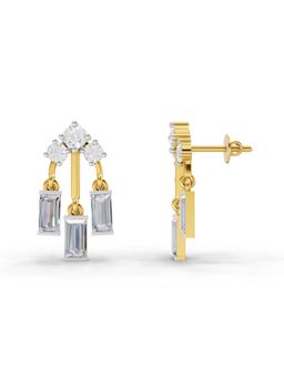 Sparkles - Lab Grown Diamond 2.86 Ct Lotus Earrings 14K Yellow Gold IGI Certified