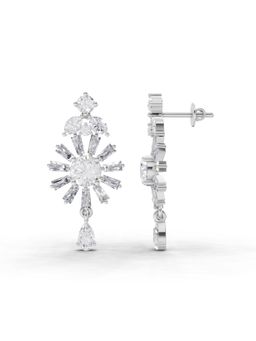 Sparkles - Lab Grown Diamond 3.68 Ct Baguette And Taper Earrings 14K White Gold IGI Certified
