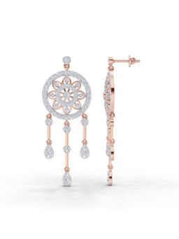 Sparkles - Lab Grown Diamond 2.33 Ct Dream Catcher Earrings 14K Rose Gold IGI Certified