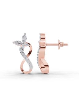 Sparkles - Lab Grown Diamond 0.72 Ct Infinity Earrings 14K Rose Gold IGI Certified