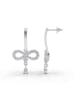 Sparkles - Lab Grown Diamond 1.07 Ct Infinity Earrings 14K White Gold IGI Certified