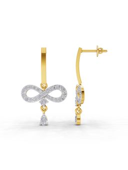 Sparkles - Lab Grown Diamond 1.07 Ct Infinity Earrings 14K Yellow Gold IGI Certified