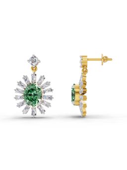 Sparkles - Lab Grown Diamond 2.05 Ct Emerald Earrings 14K Yellow Gold IGI Certified