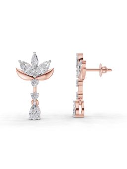 Sparkles - Lab Grown Diamond 1.45 Ct Lotus Earrings 14K Rose Gold IGI Certified