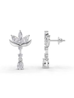 Sparkles - Lab Grown Diamond 1.45 Ct Lotus Earrings 14K White Gold IGI Certified