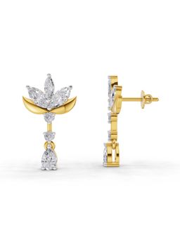 Sparkles - Lab Grown Diamond 1.45 Ct Lotus Earrings 14K Yellow Gold IGI Certified