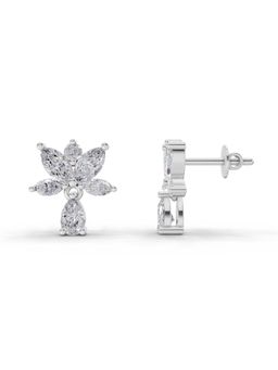 Sparkles - Lab Grown Diamond 1.49 Ct Lotus Earrings 14K White Gold IGI Certified