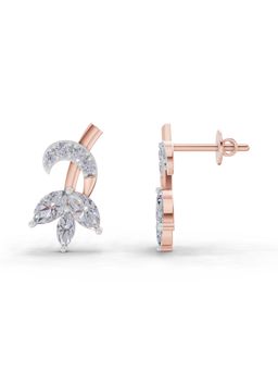 Sparkles - Lab Grown Diamond 1.21 Ct Lotus Earrings 14K Rose Gold IGI Certified