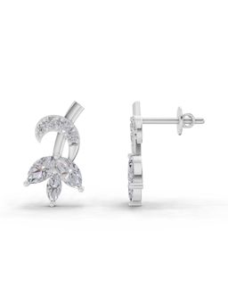 Sparkles - Lab Grown Diamond 1.21 Ct Lotus Earrings 14K White Gold IGI Certified