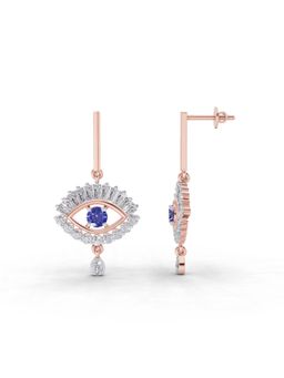 Sparkles - Lab Grown Diamond 2.19 Ct Evil Eye Earrings 14K Rose Gold IGI Certified