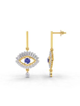 Sparkles - Lab Grown Diamond 2.19 Ct Evil Eye Earrings 14K Yellow Gold IGI Certified