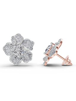 Sparkles - Lab Grown Diamond 1.96 Ct Wildflower Earrings 14K Rose Gold IGI Certified