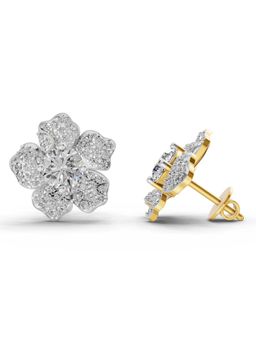 Sparkles - Lab Grown Diamond 1.96 Ct Wildflower Earrings 14K Yellow Gold IGI Certified