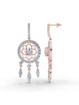 Sparkles - Lab Grown Diamond 5.19 Ct Dream Catcher Earrings 14K Rose Gold IGI Certified