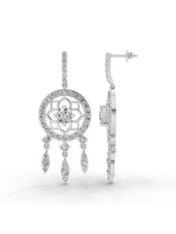 Sparkles - Lab Grown Diamond 5.19 Ct Dream Catcher Earrings 14K White Gold IGI Certified