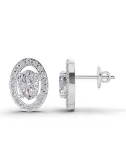 Sparkles - Lab Grown Diamond 1.93 Ct Celeste Oval Earrings 14K White Gold IGI Certified