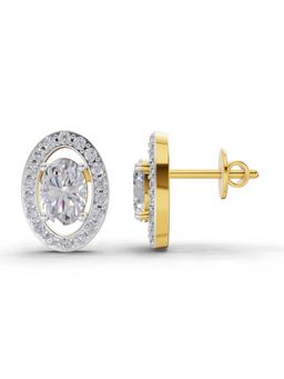 Sparkles - Lab Grown Diamond 1.93 Ct Celeste Oval Earrings 14K Yellow Gold IGI Certified