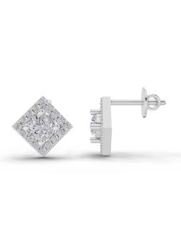 Sparkles - Lab Grown Diamond 0.81 Ct Square Earrings 14K White Gold IGI Certified