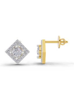 Sparkles - Lab Grown Diamond 0.81 Ct Square Earrings 14K Yellow Gold IGI Certified