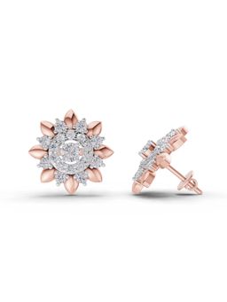 Sparkles - Lab Grown Diamond 1.27 Ct Lotus Earrings 14K Rose Gold IGI Certified